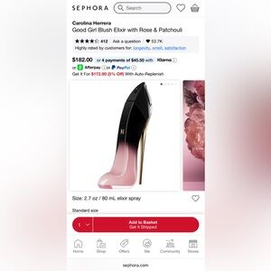 CAROLINA HERRERA GOOD GIRL BLUSH ELIXIR 2.7oz EAU DE PARFUM ELIXIR NATURAL SPRAY